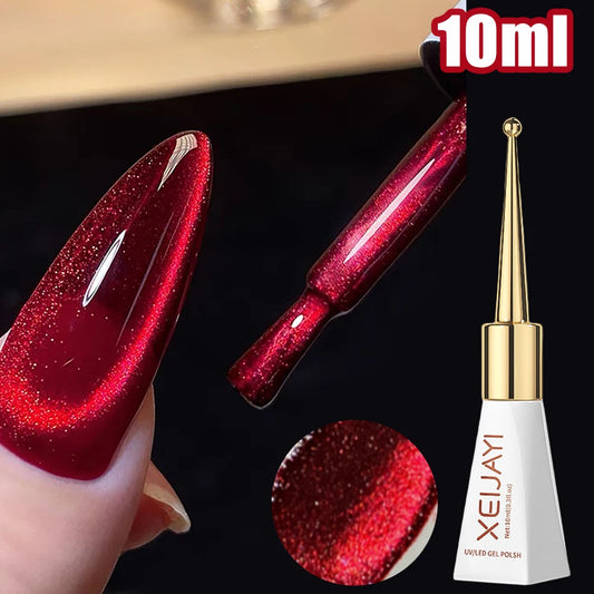 Ruby Red Cat Eye Gel Polish 10ml – Soak Off Glitter