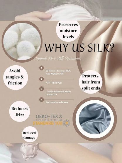 Mulberry Silk Scrunchies Set