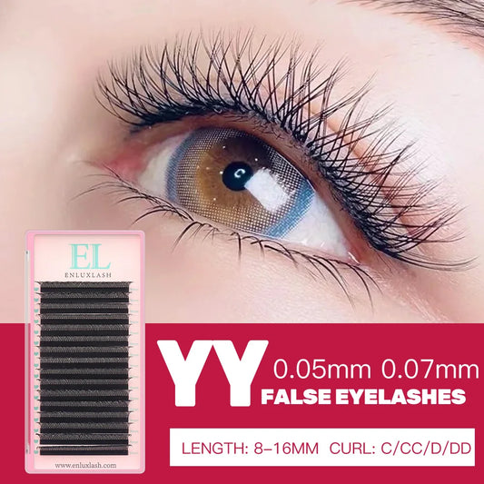 Enluxlash YY Eyelash Extensions – 0.07 D Curl, 16 Rows