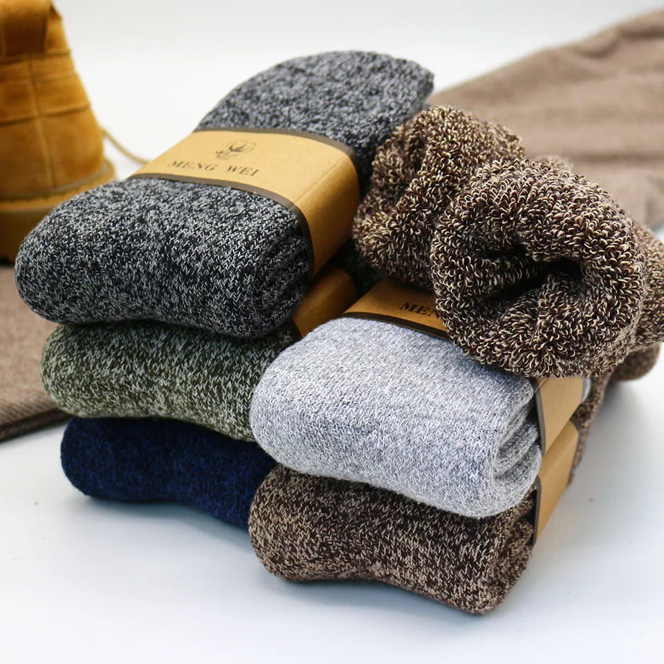 5 Pair Winter Men's Merino Wool Socks Super Thick Warm High Quality Men