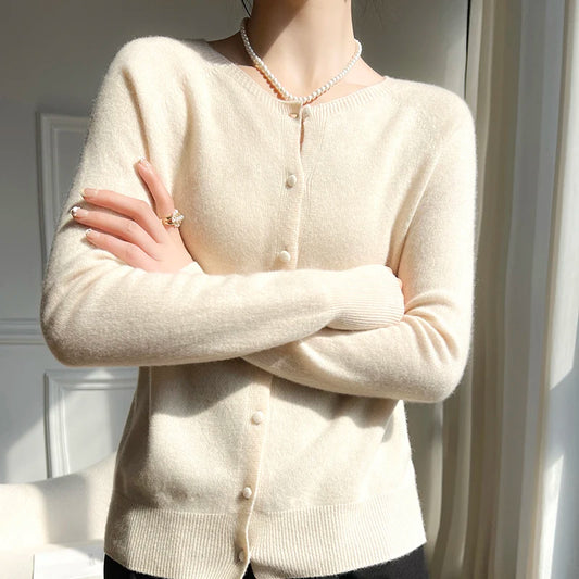 100% Wool Cardigans Sweater Knitwear Tops