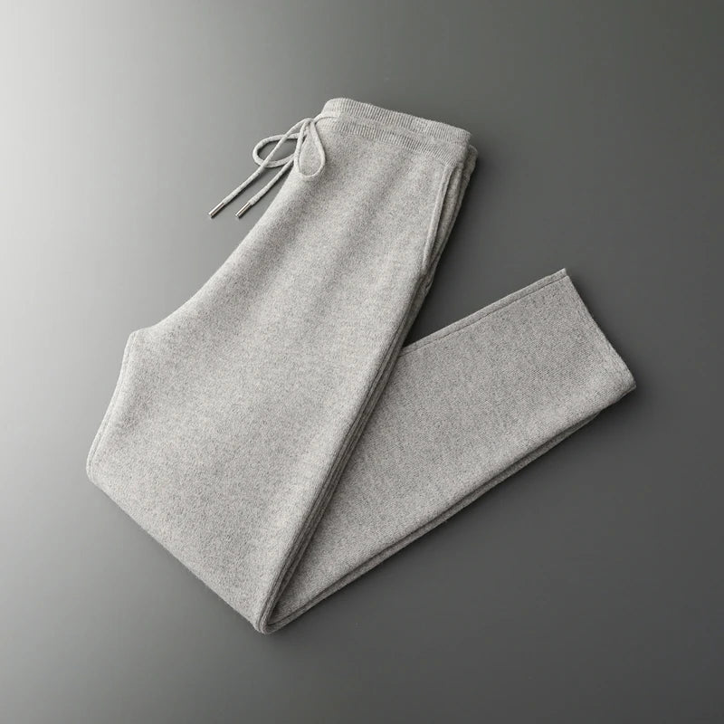 Men's 100% Merino Wool Knit Trousers – Soft, Warm, and Timeless Style