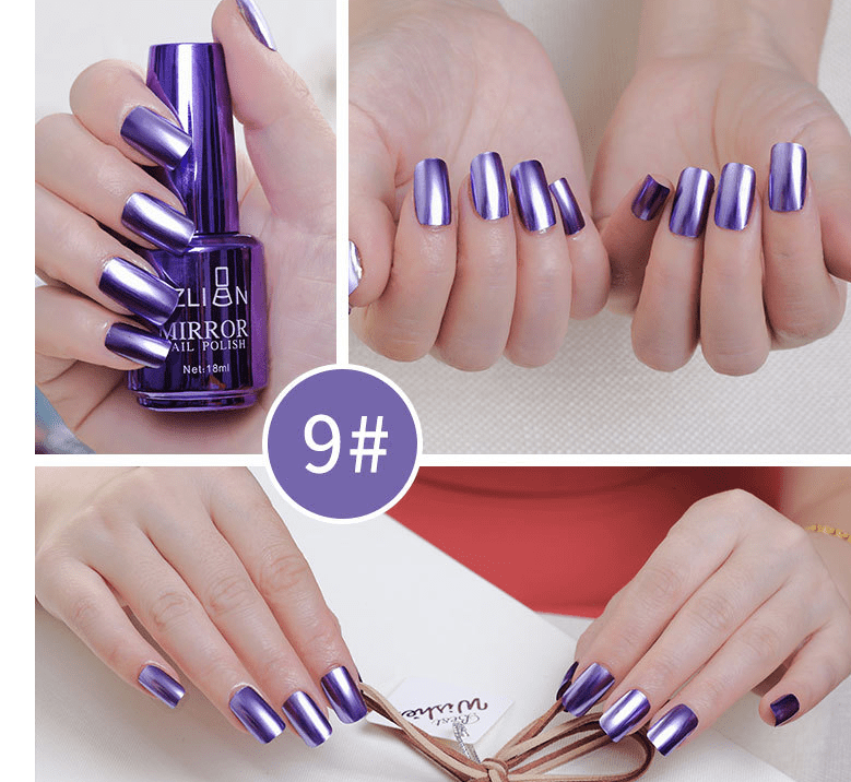 Shiny Mirror Finish Silver Nail Polish – Metallic Chrome Effect