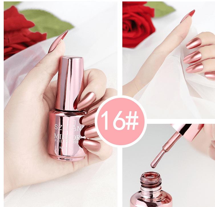 Shiny Mirror Finish Silver Nail Polish – Metallic Chrome Effect