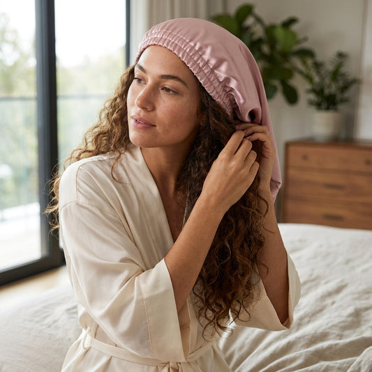 Bonnet en Soie 22 Momme pour Cheveux Longs & Bouclés