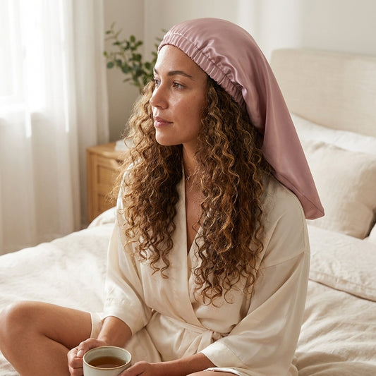 Bonnet en Soie 22 Momme pour Cheveux Longs & Bouclés