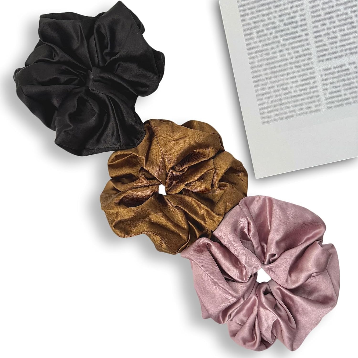 Oversized Scrunchies for Women and Girls,No Damage Large Hair Ties,For Sleeping, Parties, Weddings,3 Pcs