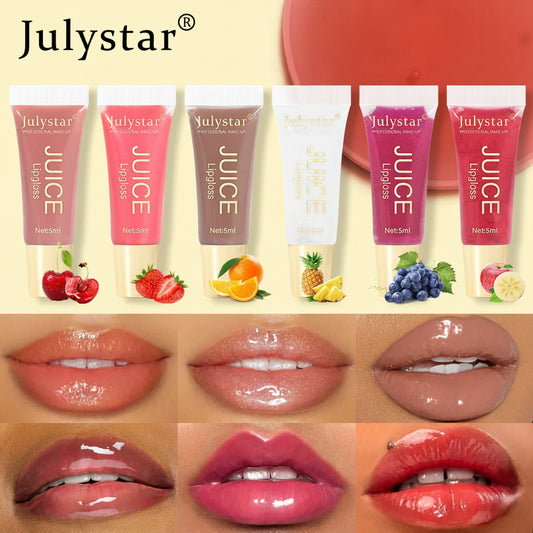Fruit Flavor Glossy Lip Oil Natural Long Lasting Hydrating Plump Lip Gloss Moisturizing Shiny Watery Lip Tint