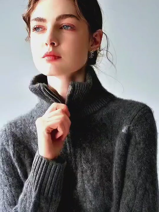Women’s Cashmere Zip Sweater