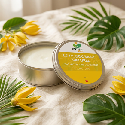 Ylang-ylang natural deodorant balm in recyclable aluminium tin